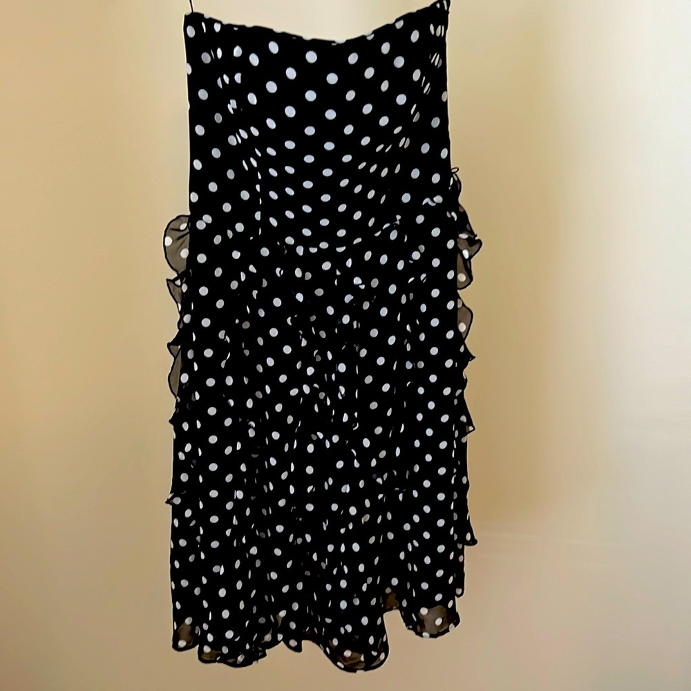 White House/Black Market strapless polka dot dress